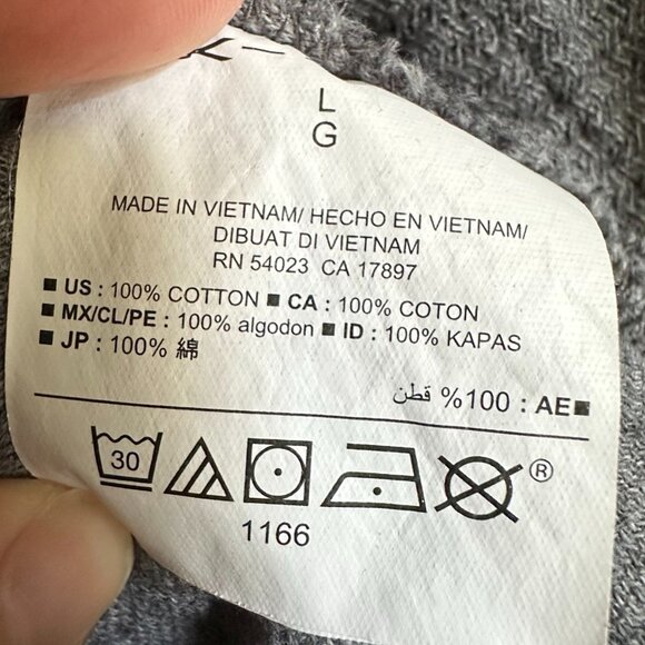 Women's Size Large Gray Old Navy Open Front Sweatshirt Cardigan 100% Cotton - Picture 7 of 9